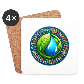 Nature and Environment Logo - Coasters (set of 4) - white - Front