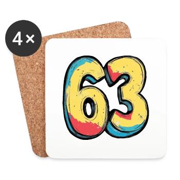 63 Number Comic - Coasters (set of 4) - white - Front