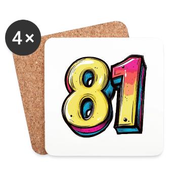 81 Number Comic - Coasters (set of 4) - white - Front