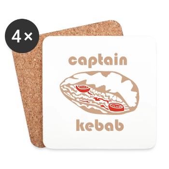 Captain Kebab - Coasters (set of 4) - white - Front