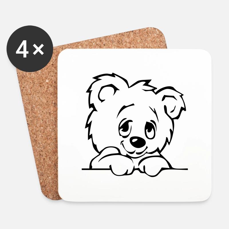 teddy3 - Coasters (set of 4) - white