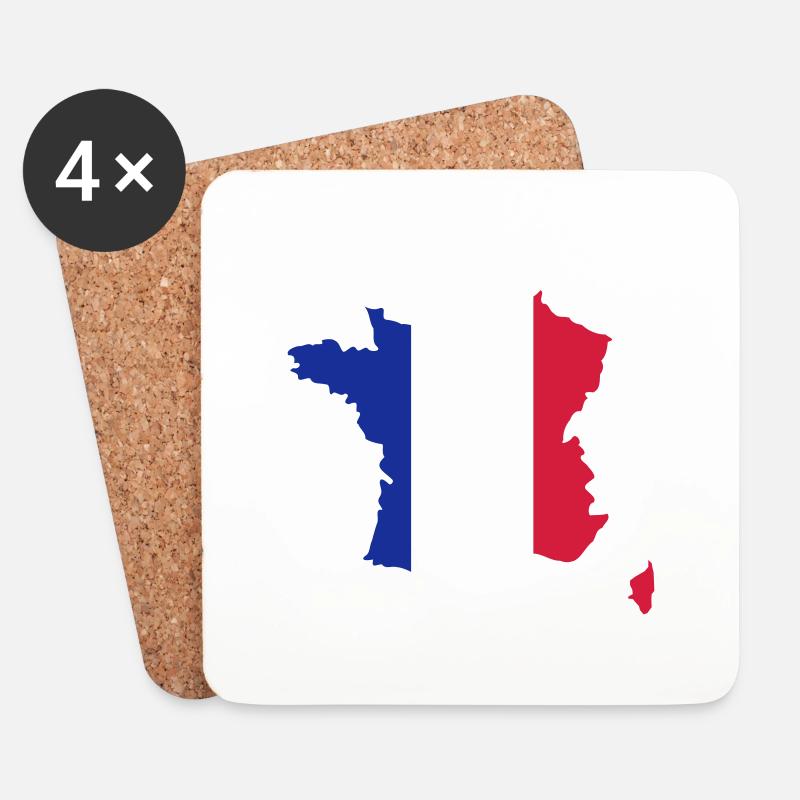 France - Untersetzer (4er-Set) - Weiß