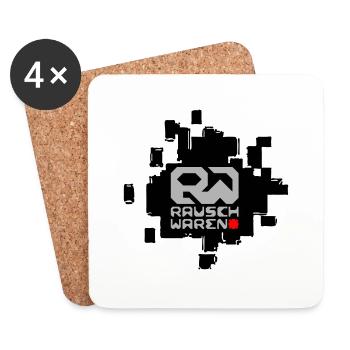 Rauschwaren Komplettlogo - Untersetzer (4er-Set) - Weiß - Vorne