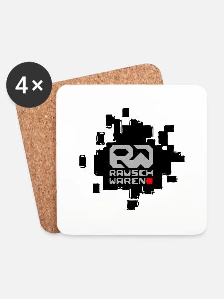 Rauschwaren Komplettlogo - Untersetzer (4er-Set) - Weiß