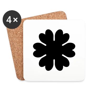 Fleur,Feuille,Nature - Dessous de verre (lot de 4) - blanc - Devant
