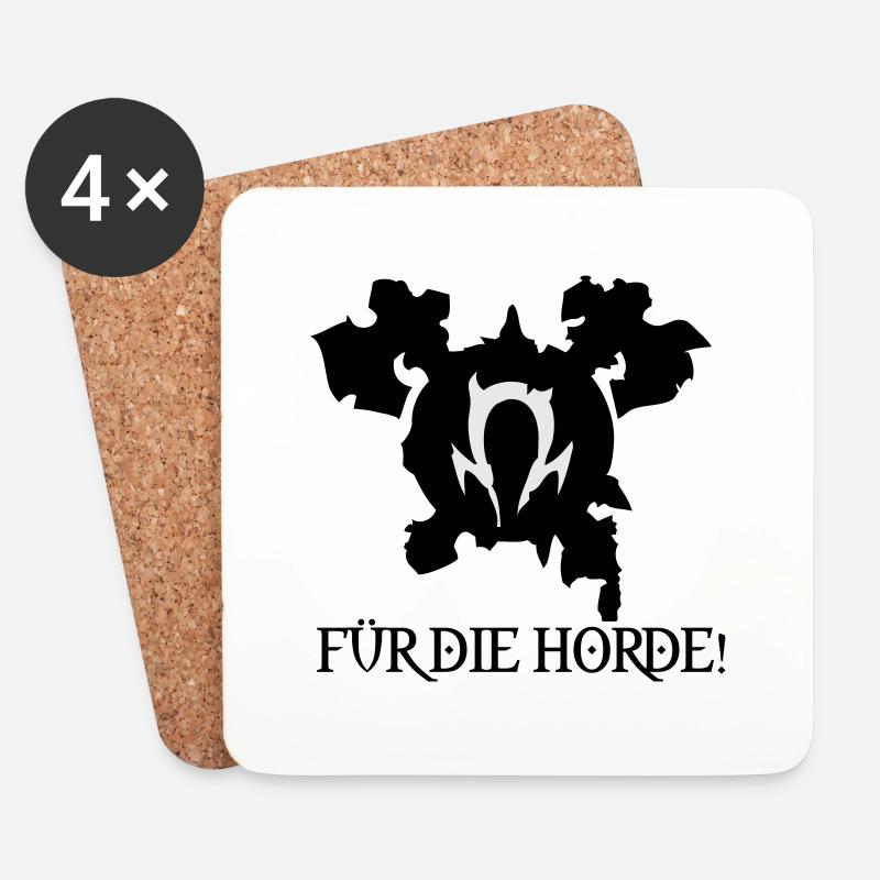 Für die Horde! - Untersetzer (4er-Set) - Weiß