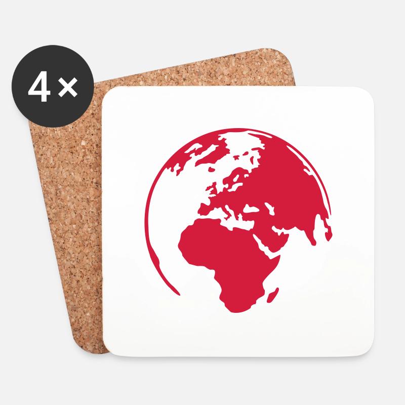earth - Untersetzer (4er-Set) - Weiß