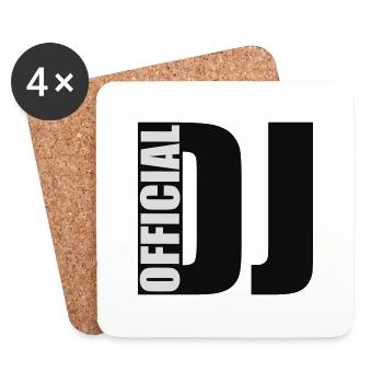 DJ - Untersetzer (4er-Set) - Weiß - Vorne
