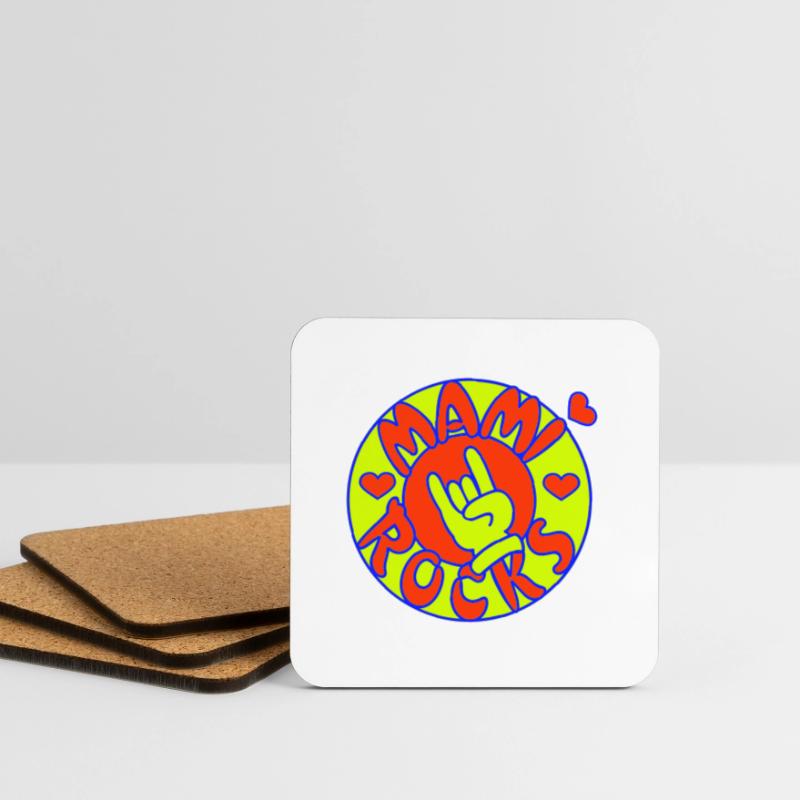 mami rocks (circle, 3c) Coasters (set of 4)
