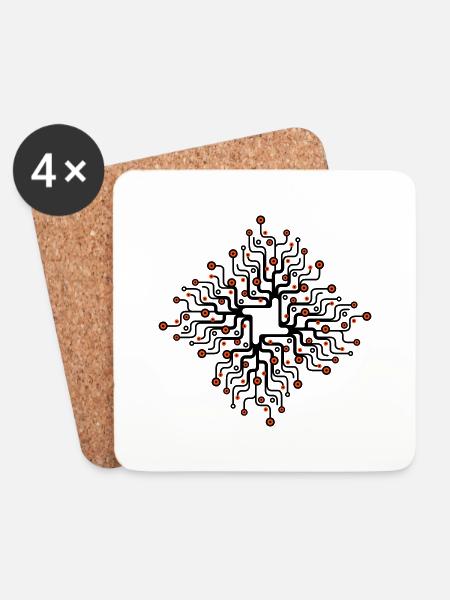 Netzwerk_2f - Coasters (set of 4) - white