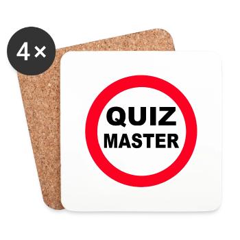 Quiz Master Stop Sign - Coasters (set of 4) - white - Front