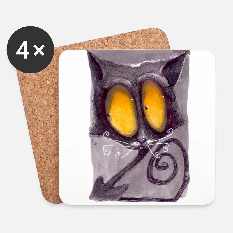 Serien-Cat 22 - Untersetzer (4er-Set) - Weiß