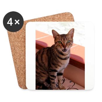 cat, kitten - Coasters (set of 4) - white - Front