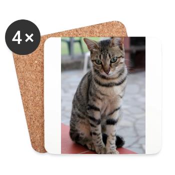 cat, kitten - Coasters (set of 4) - white - Front