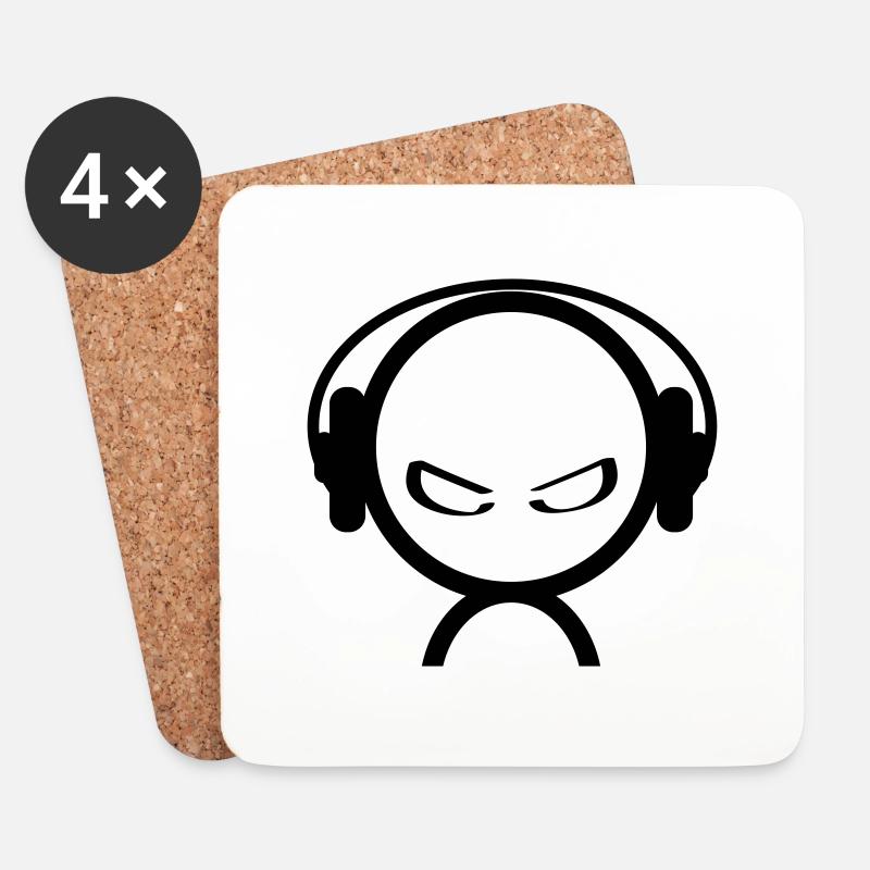 dj - Coasters (set of 4) - white