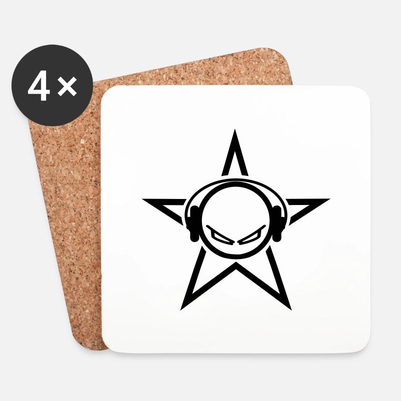 dj - Coasters (set of 4) - white