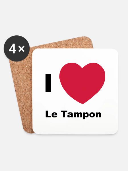 Ich liebe den Tampon - Untersetzer (4er-Set) - Weiß