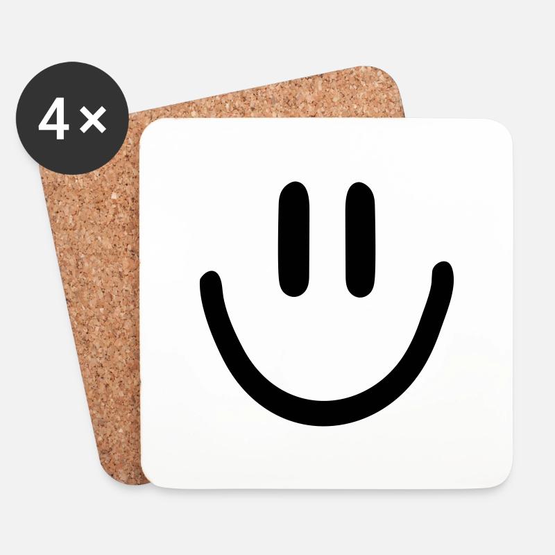 :) smiley smily - Untersetzer (4er-Set) - Weiß