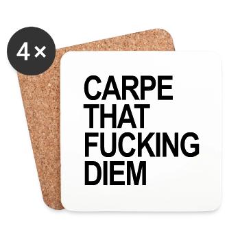 Carpe that fucking Diem - Untersetzer (4er-Set) - Weiß - Vorne