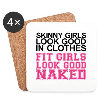 Fit girls look good - Dessous de verre (lot de 4) - blanc - Devant