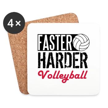 Faster, harder, Volleyball - Untersetzer (4er-Set) - Weiß - Vorne