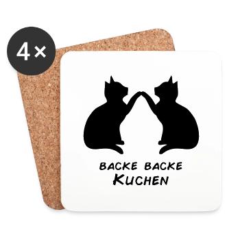 Backe Backe Kuchen - Untersetzer (4er-Set) - Weiß - Vorne
