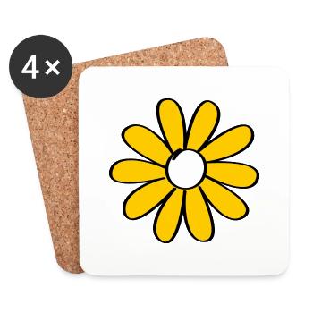 Blümchen 2 - Untersetzer (4er-Set) - Weiß - Vorne