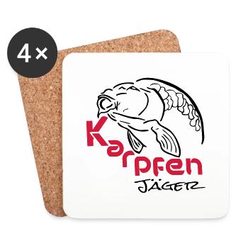 Karpfenjäger - Untersetzer (4er-Set) - Weiß - Vorne