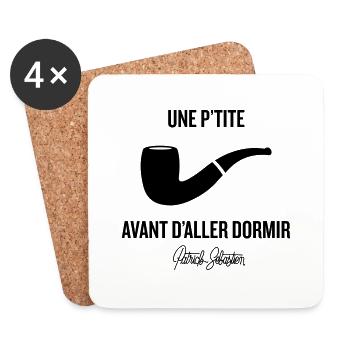 Une p'tite pipe - Dessous de verre (lot de 4) - blanc - Devant