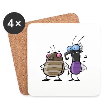 GEOlino Wadenbeißer Comic Insekten - Untersetzer (4er-Set) - Weiß - Vorne