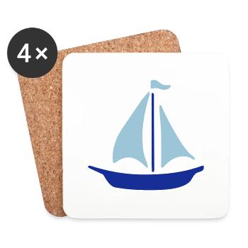 segelboot - boot - segeln - Untersetzer (4er-Set) - Weiß - Vorne