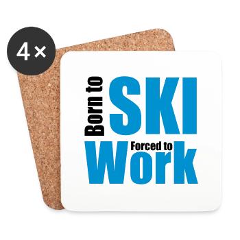 ski - Untersetzer (4er-Set) - Weiß - Vorne