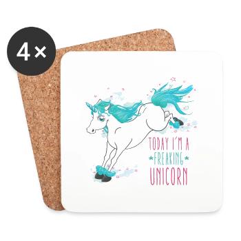 Today I´m a freaking unicorn - Untersetzer (4er-Set) - Weiß - Vorne