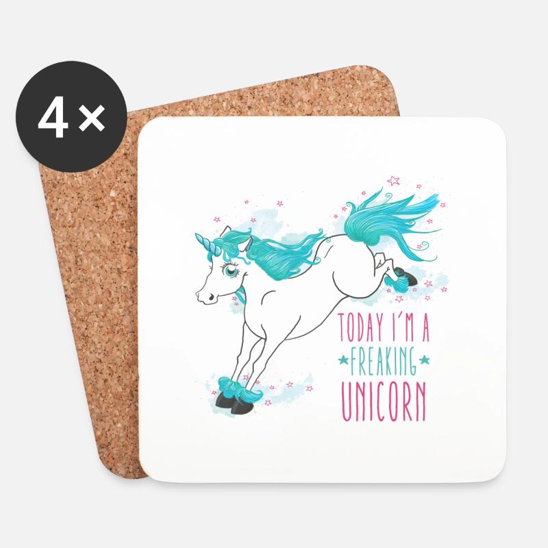 Today I´m a freaking unicorn - Untersetzer (4er-Set) - Weiß