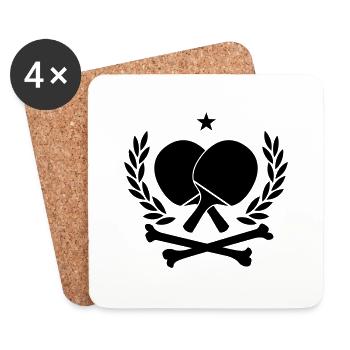 Ping Pong - Tennis de table - Dessous de verre (lot de 4) - blanc - Devant