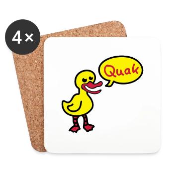 Quak - Ente 3 - Untersetzer (4er-Set) - Weiß - Vorne