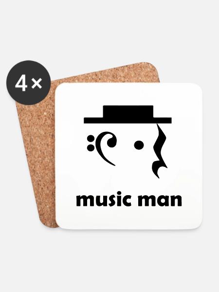 music man - Untersetzer (4er-Set) - Weiß