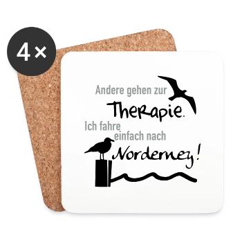 Therapie Norderney - Untersetzer (4er-Set) - Weiß - Vorne