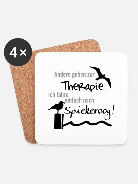 Therapie Spiekeroog - Untersetzer (4er-Set) - Weiß