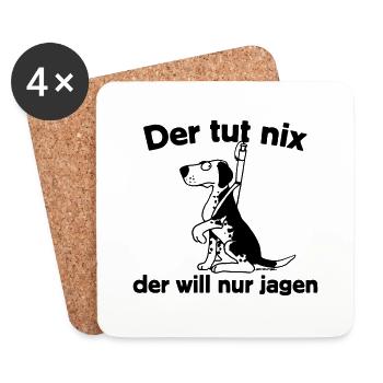 Tut nix - jagen - Untersetzer (4er-Set) - Weiß - Vorne