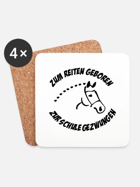 reiten - Untersetzer (4er-Set) - Weiß