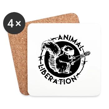 Animal Liberation Squirrel - Coasters (set of 4) - white - Front