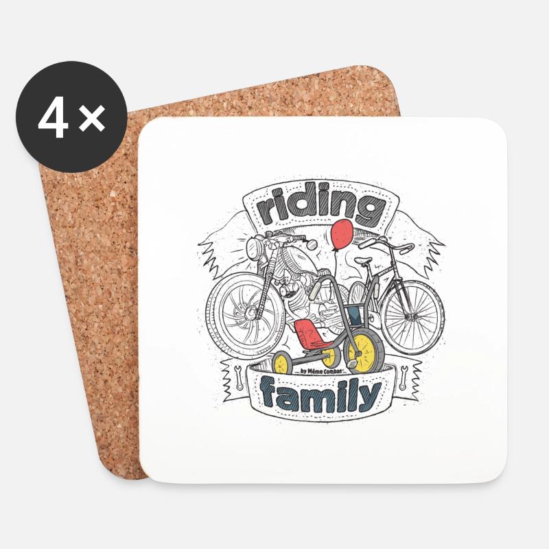 riding family - Untersetzer (4er-Set) - Weiß