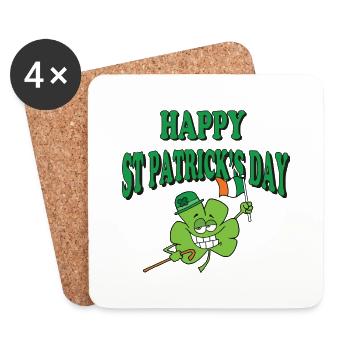 Happy St Patrick's Day - Coasters (set of 4) - white - Front
