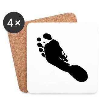 barefoot left (footprint) / Barfuß links ( - Coasters (set of 4) - white - Front