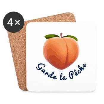 Garde la pêche - Dessous de verre (lot de 4) - blanc - Devant
