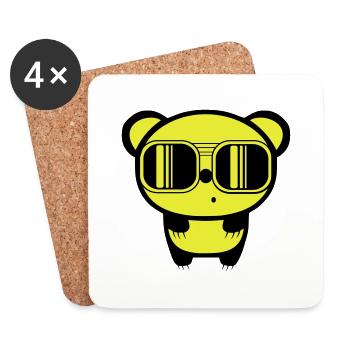 dessin panda - Dessous de verre (lot de 4) - blanc - Devant