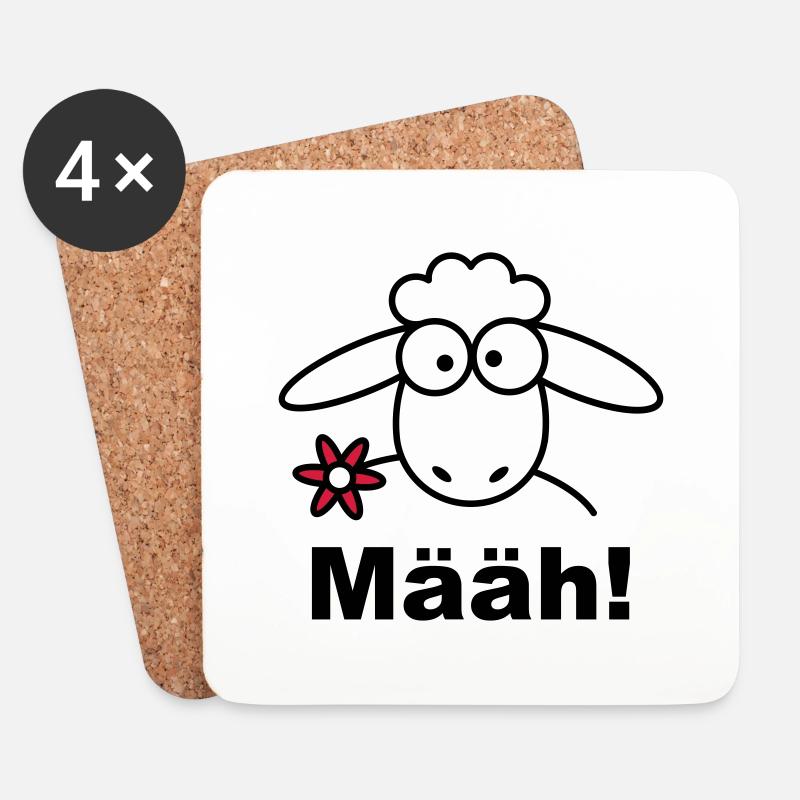 Schaf - Untersetzer (4er-Set) - Weiß