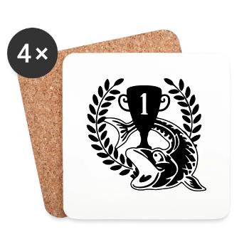 PecheurPoisson - Dessous de verre (lot de 4) - blanc - Devant