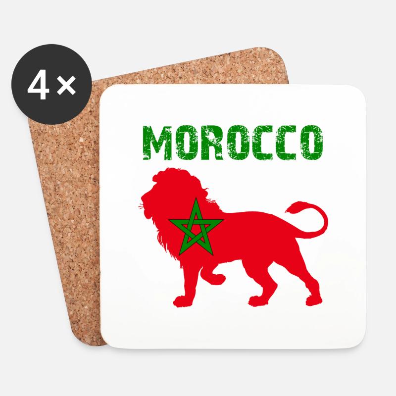 MAROKKO MOROCCO MAROC المغرب LEON - Coasters (set of 4) - white